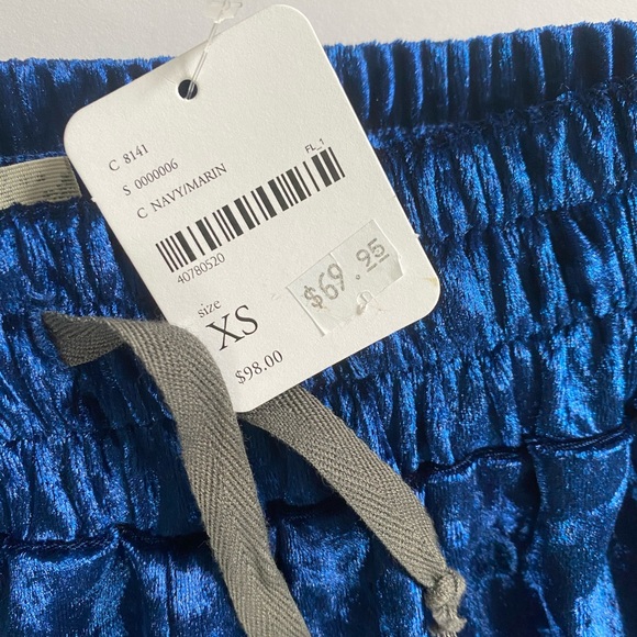 NEW WITH TAGS FREE PEOPLE BLUE VELVET PANTS - Picture 3 of 4